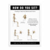 Black Sitting Posture Poster, Framed – Professional Poster with Three Sitting Examples