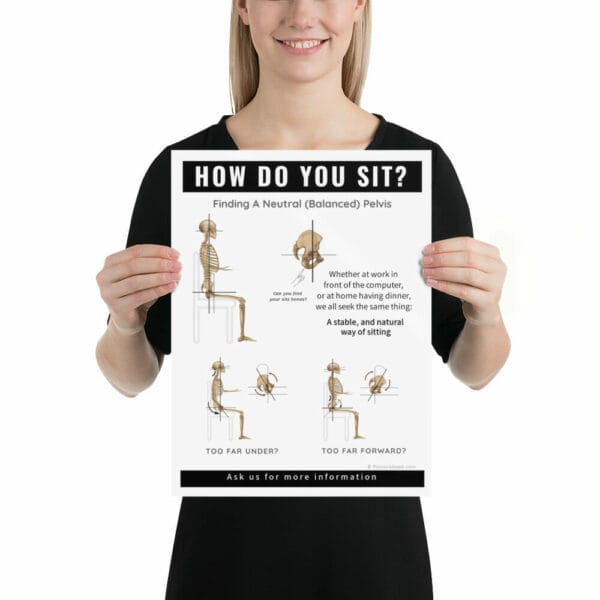 SITTING POSTURE, Un-Framed Poster, 2 Sizes, BLACK