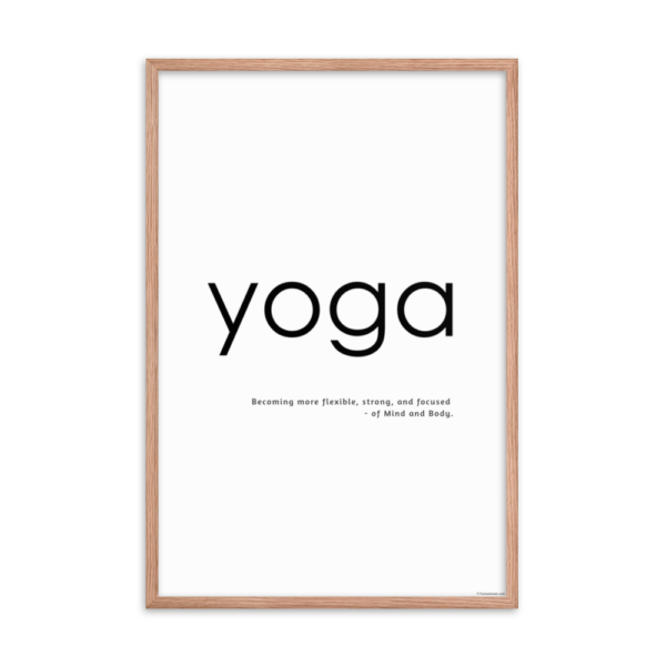 Yoga Studio Decor Poster - Definition of Yoga, Framed Black, White, or Timber - Image 8