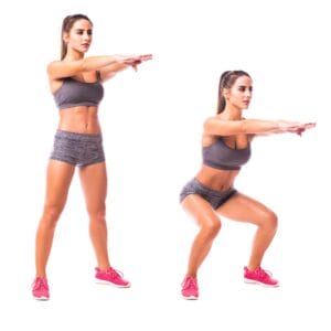 Bodyweight Squat or otherwise known as a Body Weight Squat